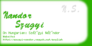 nandor szugyi business card